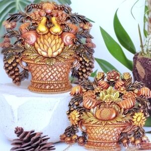 2 Large 12 X 12 Excellent condition Vintage syroco fruit baskets